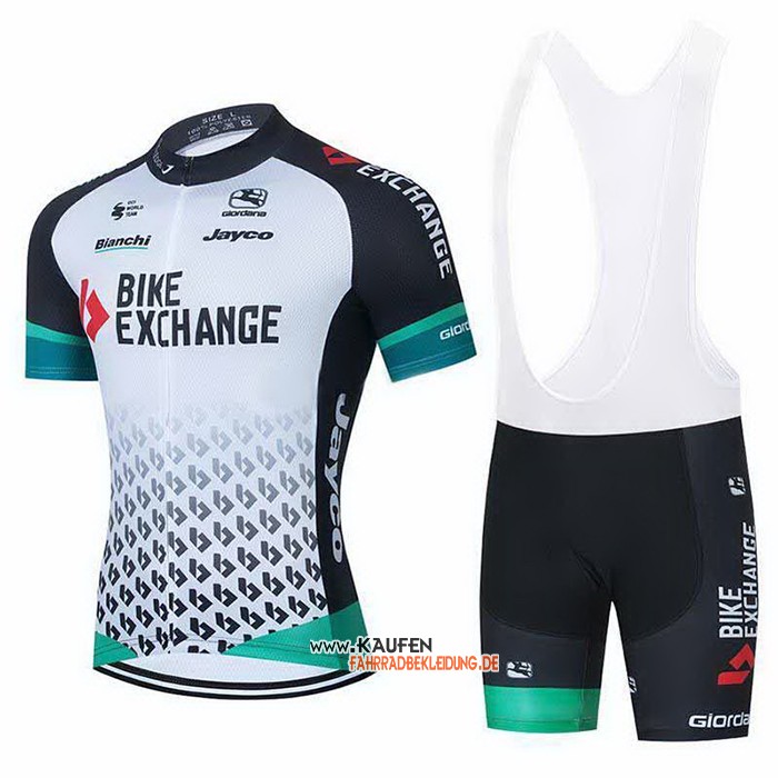 Bike Exchange Kurzarmtrikot 2021 und Kurze Tragerhose Wei